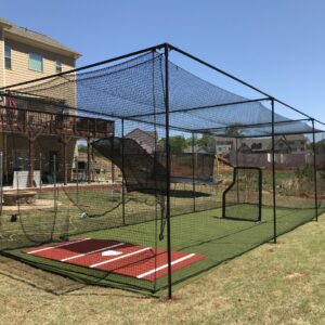 #60 10x13x45 ft. Baseball or Softball batting cage net with a door