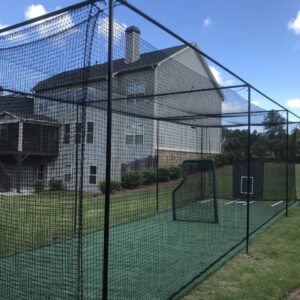 #36 11x10x40 ft. Baseball or Softball batting cage net with a door & baffle