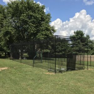 #30 10x13x65 ft. Baseball or Softball batting cage net with a door & baffle