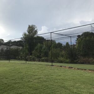 #60 12x12x70 ft. Baseball or Softball batting cage net with a door & baffle