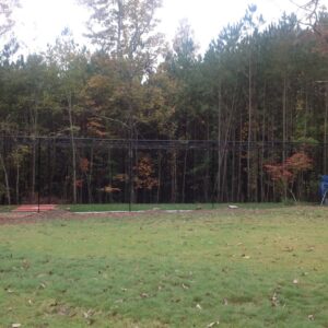 #60 12x10x70 ft. Baseball or Softball batting cage net with a door & baffle