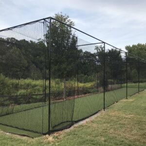 #60 12x11x70 ft. Baseball or Softball batting cage net with a door & baffle